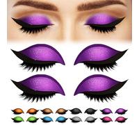 Patch per ciglia Lazy Eye Shadow con ciglia, adesivi per il trucco delle ciglia con ombretto e ciglia finte, adesivi per il trucco degli occhi colorati riutilizzabili e impermeabili naturali 2 in 1 pe