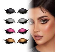 Patch per ciglia Lazy Eye Shadow con ciglia, adesivi per il trucco delle ciglia con ombretto e ciglia finte, adesivi per il trucco degli occhi colorati riutilizzabili e impermeabili naturali 2 in 1 pe