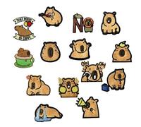 Patch per stirare animali per bambini | Patch per abbigliamento a forma di Capibara,Applicazioni ricamate 14 Unità Per Insegnanti Adolescenti Padri Giocattoli In Tessuto Designer Di Moda Tessile
