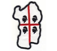 Patch REGIONE Sardegna 4 Mori cm 5,5x9 su Bianco Toppa Ricamata Ricamo -102b