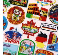 Patch ricamate con monumenti di città di tutto il mondo, patch termoadesive con bandiere di paesi per abbigliamento, zaini, jeans, fai da te