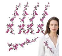 Patch ricamate, motivo ricamato, fiori bouquet farfalla per tessuto, arte tessile artigianale applique da cucire decorazioni tessuto di riparazione per abbigliamento cappelli jeans giacche