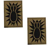 Patch riflettente EOD Patch esplosivo Smaltimento Bombe Squad Patch militare Tattica Morale Ricamati Badge Gancio e Loop Patch 8 x 5 cm Confezione da 2