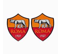 Patch Scudetto Squadra di Calcio, da Stirare o da Cucire, 2 Unità Termoadesive da 8 cm x 6 cm, Ricamato, Roma