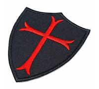 Patch Softair Croce Templaria - Scudo Cavalieri Templari, Scudetto Morale, Oggetti Templari, Toppe A Croce Militari per Esercito Italiane - 8x6 cm