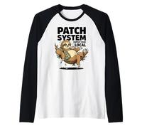 Patch System Supporta Il Tuo Umorismo Locale del caffè Bradipo Maglia con Maniche Raglan