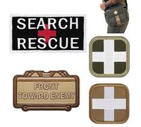 patch tattiche personalizzate 5x5cm 5x10cm - set da 2 toppe ricamate con croce, missione di soccorso e scritta “front towards enemy” - accessori decorativi per zaini, giacche, cappelli, abbi