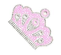 Patch Termoadesiva Corona Rosa in Resina con Pietre Decorative | Decorazione per Vestiti e Cappelli, Adesivo per Tessuti, Fragile? No, per Amici DIY