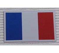 Patch-Toppa Microricamata in HD/Jacquard (Alta Definizione) Bandiera Francese Termoadesiva, Micro Filo, Dimensioni : H.cm.4,3 X L. cm.7 - Made in Italy