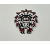 Patch-Toppa Microricamata in HD/Jacquard (Alta Definizione) INDIANO Termoadesiva, Micro Filo, Dimensioni : H.cm.7,5 X L. cm. 6,5 - Made in Italy