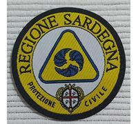 Patch-Toppa Microricamata in HD/Jacquard (Alta Definizione) Regione Sardegna Protezione Civile Termoadesiva, Micro Filo, Diametro : cm. 7 - Made in Italy