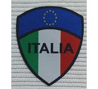 Patch-Toppa Microricamata in HD/Jacquard (Alta Definizione) Scudetto Italia Termoadesiva, Micro Filo, Dimensioni : H.cm.7 X L. cm.5,5 - Made in Italy