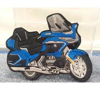 PATCH TOPPA RICAMATA MOTO GOLD WING GL1800 NEW 14x12CM COLORE BLUE TERMOADESIVA