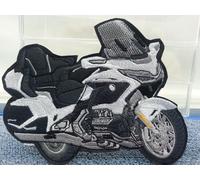 PATCH TOPPA RICAMATA MOTO GOLDWING GL1800 NEW 14x12CM COLORE BIANCO TERMOADESIVA