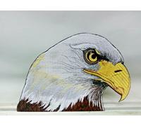 PATCH TOPPA RICAMATA TESTA DI AQUILA AMERICANA GRANDE 30,5x21,5 CM TERMOADESIVA