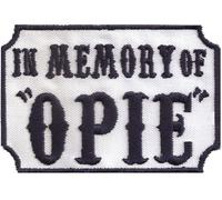 Patch Toppa SOA in Memory of OPIE Sons Biker Anarchy Rankpatch Samcro Men of Mayhem Motorcycle Club Fai da Te, Toppa da Applicare con Ferro da Stiro, 90 x 60 mm