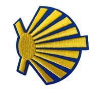 Patch/Toppa termoadesiva conchiglia dei pellegrini giallo-blu