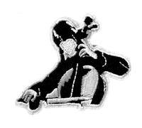 Patch toppa termoadesiva ricamata famiglia Addams mercoledì mano cosa ragazza trecce nere da stirare o cucire (Musica)