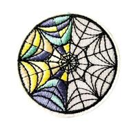 Patch toppa termoadesiva ricamata famiglia Addams mercoledì mano cosa ragazza trecce nere da stirare o cucire (Tonda)