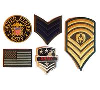 Patch Toppe Militari Americane US-A Army Sergente applicazioni termoadesive ricamo da cucire Navy Seals per stoffa jeans vestiti tessuti 5 pezzi