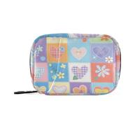 Patch Work Hearts Pills Borse per medicinali con scomparti rimovibili, organizer per pillole 7 giorni per borsa
