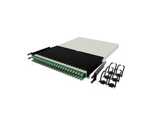 Patchbox ONE 30 RU Cat.6a - Pannello patch a 24 porte con sistema di gestione dei cavi retrattile per rack da 19", include cavi UTP piatti e cassette da 10 GB, facile configurazione del server di rete