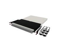 Patchbox ONE 30 RU Cat.6a - Pannello patch a 24 porte con sistema di gestione dei cavi retrattile per rack da 19", include cavi piatti e cassette da 10 GB, facile configurazione di rete e server (STP