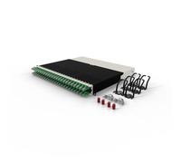 Patchbox ONE 8 RU Cat.6a - Pannello patch a 24 porte con sistema di gestione dei cavi retrattile per rack da 19", include cavi di rete piatti da 10 GB per una facile configurazione di rete e server