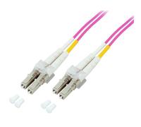 Patchcord Techly LC/UPC-LC/UPC Duplex Multi Mode OM4 5 m fuksja | ILWL D5-LCLC-050/OM4