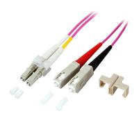 Patchcord Techly SC/UPC-LC/UPC Duplex Multi Mode OM4 3 m fuksja | ILWL D5-SCLC-030/OM4