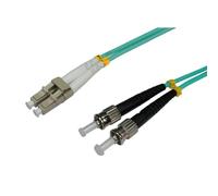 Patchcord Techly ST/UPC-LC/UPC Duplex Multi Mode OM3 5 m aqua | ILWL D5-STLC-050/OM3