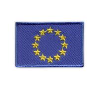 Patchion Bandiera Dell'Unione Europea - Medio 2" - Ganci E Anelli Neri - Patch/Badge/Emblema Ricamato