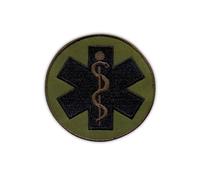 Patchion Stella Della Vita - Piccola 2.5" - Croce Paramedico Oliva, Subdued - Bianco Ganci E Anelli - Ricamo Patch/Emblema/Insegna