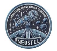 Patchion Telescopio Per Il Rilevamento Di Oggetti Vicini Alla Terra - NEOSTEL - Nero Gancio E Anello - Ricamo Patch/Badge/Emblema