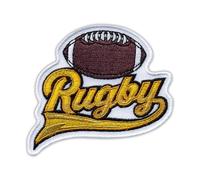 Patchion Toppa Ricamata da Cucire, Stemma Squadra Rugby, 8,2 cm x 8,0 cm, 1 Pezzo