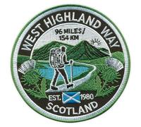 Patchion WEST HIGHLAND WAY - Scotland - Bianco, gancio e asola compatibili con VELCRO® - Patch/Insegna/Emblema ricamato