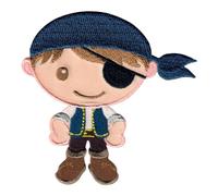 PatchMommy Pirata Toppa Termoadesiva per Bambini, 9 x 9 cm | Toppa Termoadesiva Pirata, Toppa Da Cucire per Tessuti, Patch Ricamata per Vestiti da Bambini, Grembiuli Scolastici & Zaini