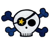 PatchMommy Teschio Pirata Toppa Termoadesiva per Bambini, 5,4 x 9 cm | Toppa Termoadesiva Pirata, Toppa Da Cucire per Tessuti, Patch Ricamata per Vestiti da Bambini, Grembiuli Scolastici & Zaini