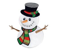PatchMommy Toppa Termoadesiva Pupazzo di Neve Patch Ricamate per Ferro da Stiro o per Cucire per Natale - Toppe Adesive per Vestiti, Applicazioni per Tessuti Bambini