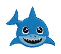PatchMommy Toppa Termoadesiva Squalo Patch Ricamate per Ferro da Stiro o per Cucire (Blu) - Toppe Adesive per Vestiti, Applicazioni per Tessuti Bambini
