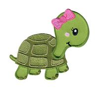 PatchMommy Toppa Termoadesiva Tartaruga Ragazza Patch Ricamate per Ferro da Stiro o per Cucire - Toppe Adesive per Vestiti, Applicazioni per Tessuti Bambini