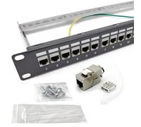 Patchpanel 19" 24 Cat8.1 Keystone Port Jack Modulo Distributore Armadio di Re...
