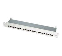 LogiLink Professional PrimeLine Cat.6 (250 MHz) Pannello di distribuzione 19", STP (schermato) 24 porte (RJ45) NP0040A, grigio chiaro