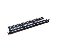 Patchpanel UTP cat.5e 24 porte LSA con ripiano 1U/19 PK013