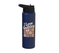 Patchwork artigianale retrò I Love Quilting Passion Stainless Steel Insulated Water Bottle