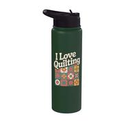Patchwork artigianale retrò I Love Quilting Passion Stainless Steel Insulated Water Bottle