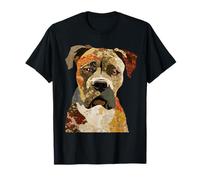 Patchwork Cane Corso Boho Collage Quilt Art Graphic Maglietta