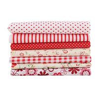 Patchwork del tessuto di cotone, 7pcs Cotton Craft Tessuto Bundle Quadrati Soft Square Patchwork Stripe Supplies Supplies(25 * 25cm)