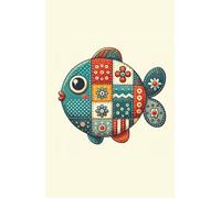 Patchwork Fish Notebook: Quilted Ocean Whimsy | Colorful stitched fish notebook for kids, dreamers, and ocean lovers.