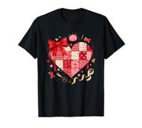 Patchwork Heart Quilting Vintage Country Charm Maglietta